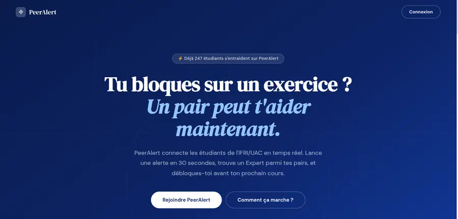 Interface de PeerAlert